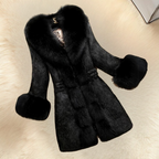 Luxe jas met bontafwerking - stijlvolle damesoutwear