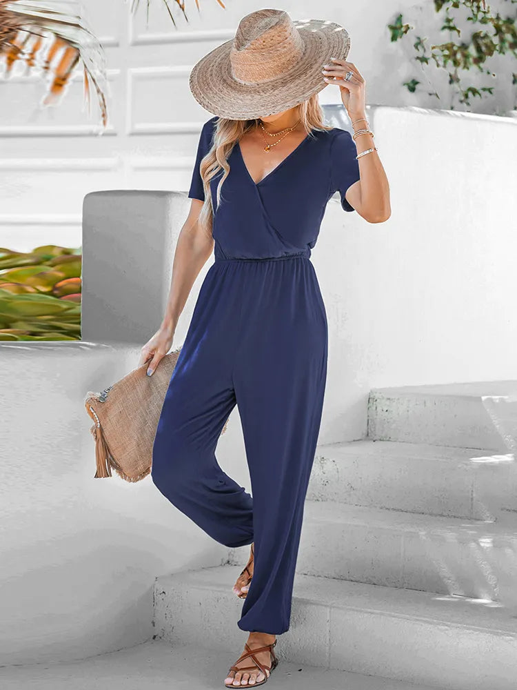 Jumpsuit - stijlvolle dames v-hals casual outfit
