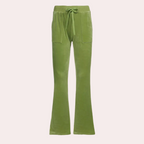 Dames casual sweatpants - lichtgewicht flared broek in gezellig groen voor dagelijks gebruik - voor thuis en casual uitjes