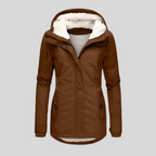 Waterdichte winterjas met capuchon - fleece-voering damesjas