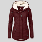Waterdichte winterjas met capuchon - fleece-voering damesjas