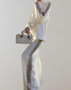 2-delige vrouwen tracksuit in stijlvolle crème glitter - trendy loungewear voor casual uitjes