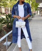 Denim shirt dress - casual oversized dames denimjack