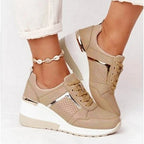 Modieuze platform sneakers dames - lichtgewicht casual schoenen - Bakkermode.nl