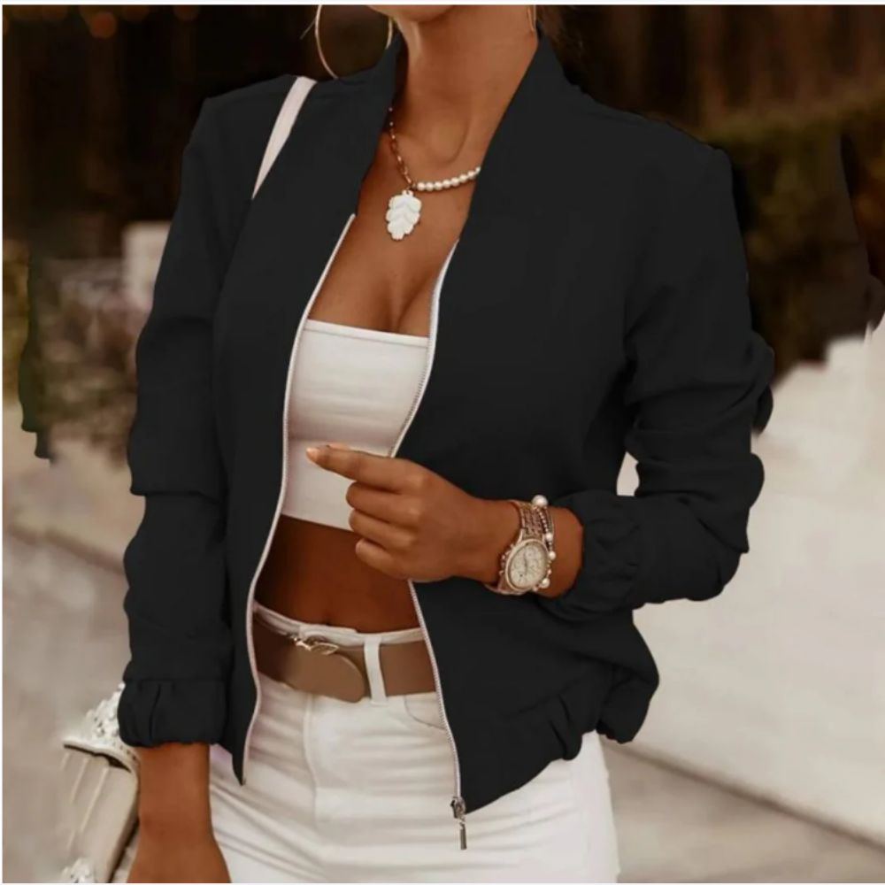 Dames bomberjack - stijlvolle zomerouterwear met rits