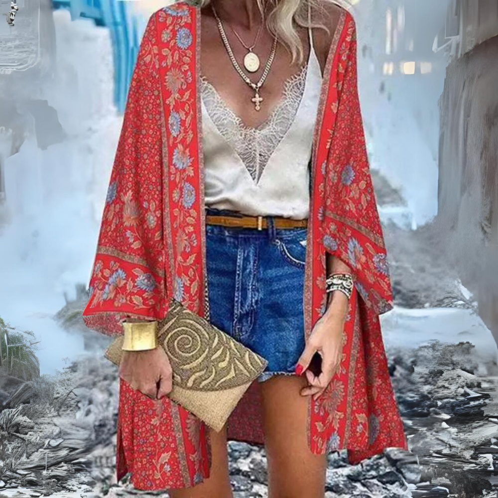 Vrouwen bloemen kimono - lichtgewicht strandtunika voor een elegante zomerlook