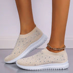 Slip-on orthopedische sneakers - stijlvolle damesschoenen met glitteraccenten