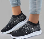 Slip-on orthopedische sneakers - stijlvolle damesschoenen met glitteraccenten