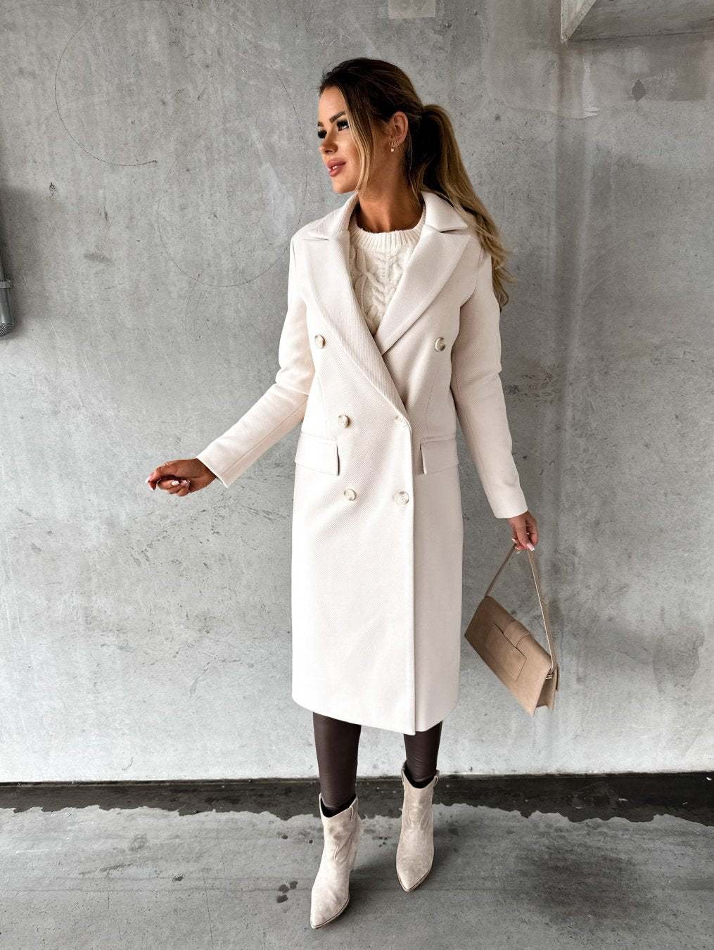 Lange trenchcoat - elegante damesoutdoor voor de winter