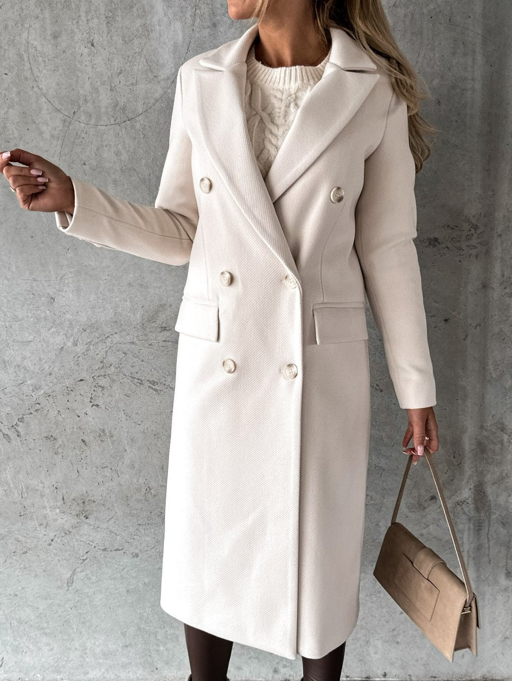 Lange trenchcoat - elegante damesoutdoor voor de winter