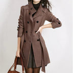 Lange trenchcoat - stijlvolle winteroverjas voor dames