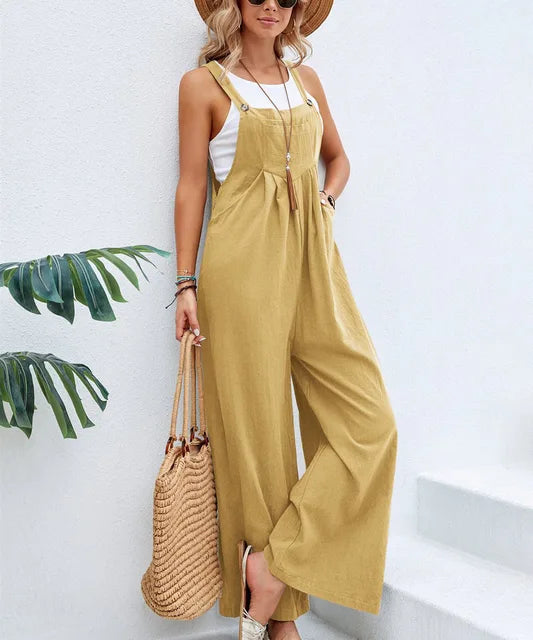 Dames casual jumpsuit - relaxte fit met breedbenige stijl voor zomerse uitjes