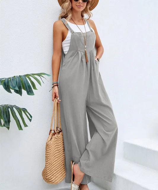 Dames casual jumpsuit - relaxte fit met breedbenige stijl voor zomerse uitjes