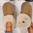 Faux leren slippers - gezellige dames binnenschoenen