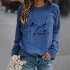 Sweatshirt - dames casual dandelion print top