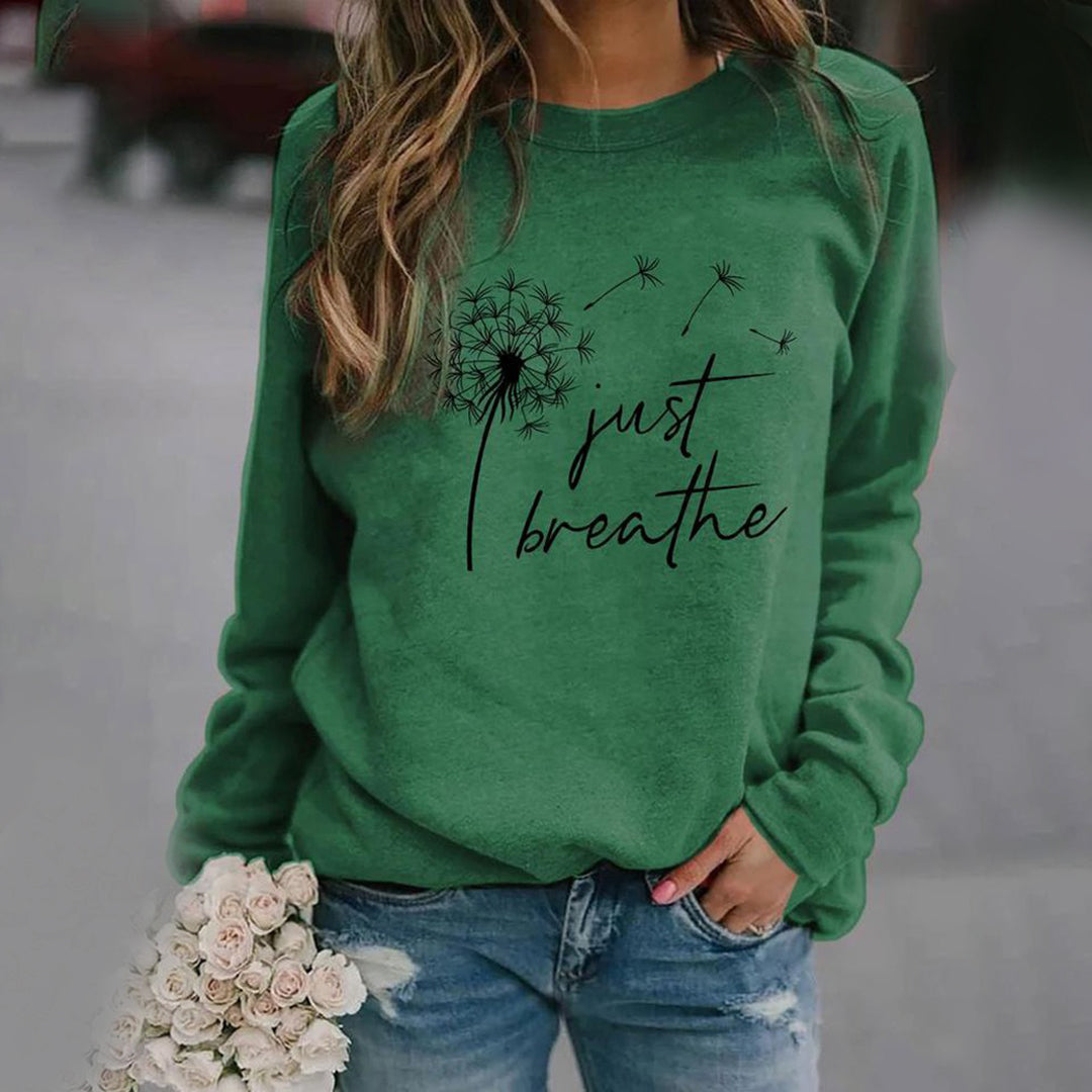 Sweatshirt - dames casual dandelion print top