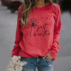 Sweatshirt - dames casual dandelion print top