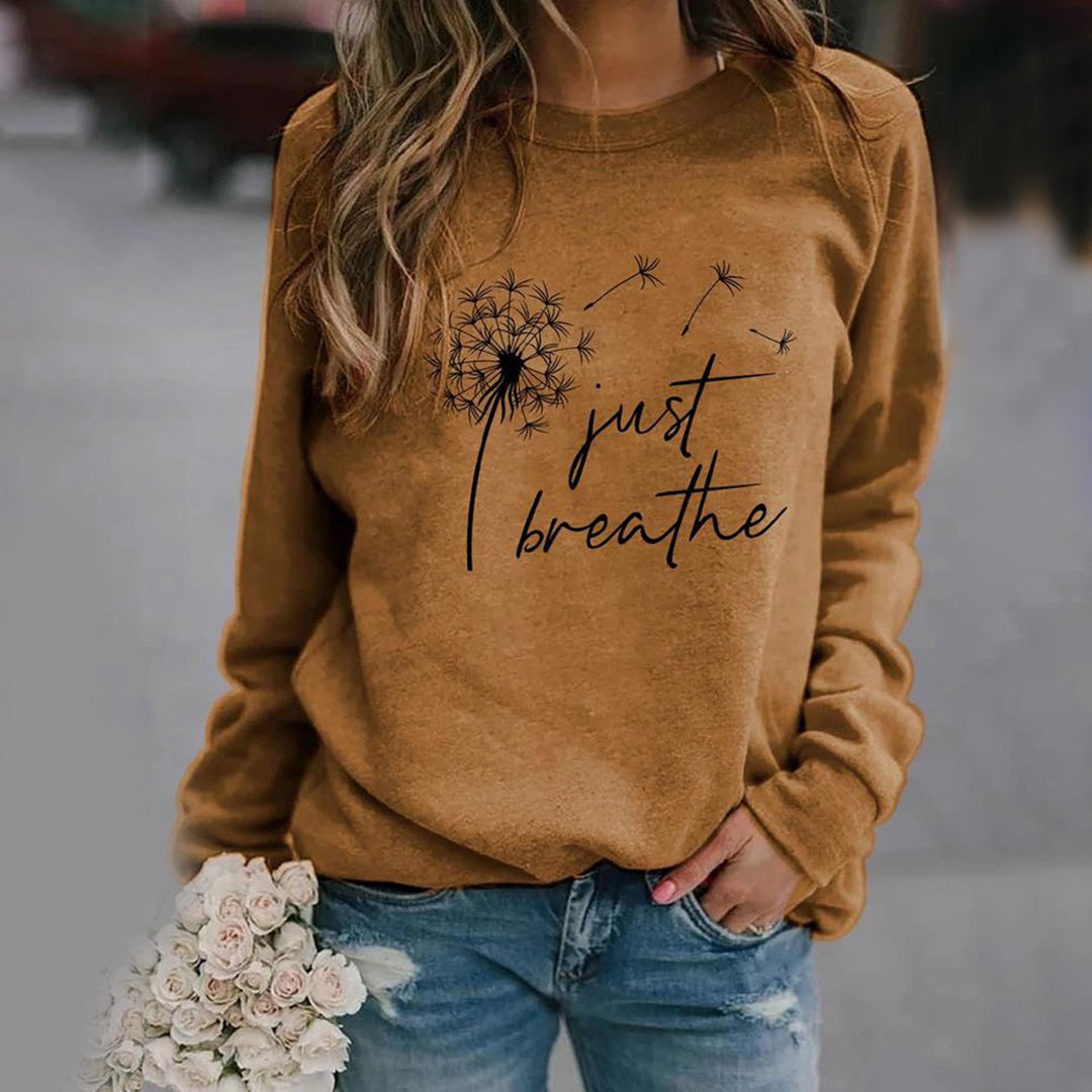 Sweatshirt - dames casual dandelion print top