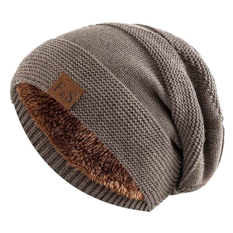 Gebreide beanie muts - gezellige dames slouchy wintermuts met zachte voering