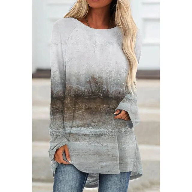 Langarm t-shirt - trendy casual top voor dames