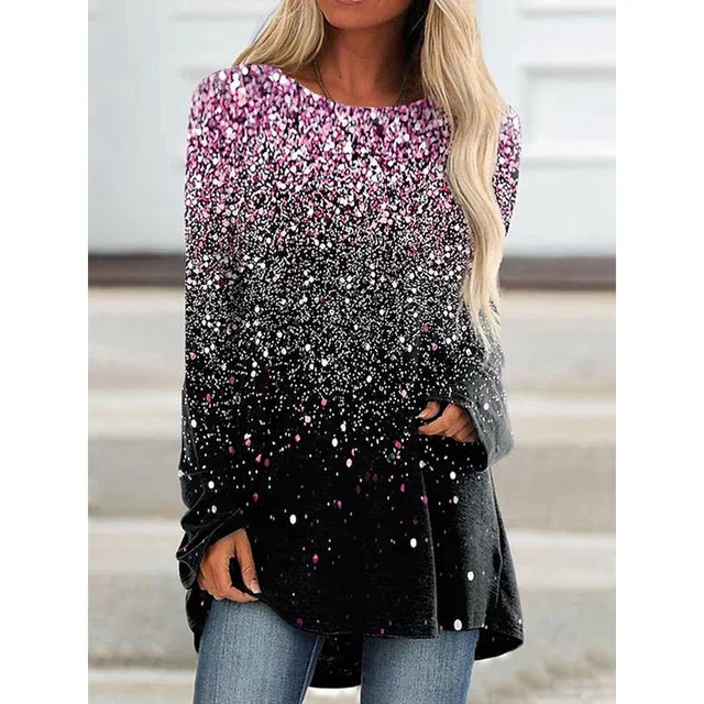 Gradient t-shirt - stijlvolle dames longsleeve