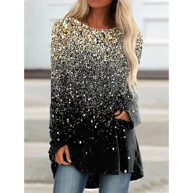 Gradient t-shirt - stijlvolle dames longsleeve