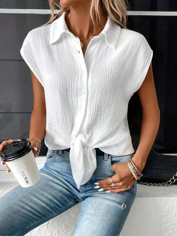 Dames lichtgewicht mouwloze blouse - trendy casual top voor dagelijks gebruik