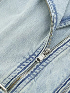 Cropped denimjack - stijlvolle lichtblauwe denim buitenjas voor dames
