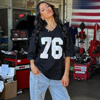 Oversized t-shirt - casual dames t-shirt met 76-print