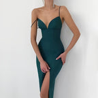 Dames bodycon midi jurk met split - chique avondmode voor speciale gelegenheden