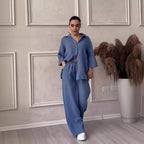 2-delige linnen lounge set - relaxte pasvorm voor dames