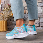 Orthopedische sneakers - dames slip-on schoenen met bloemenpatroon