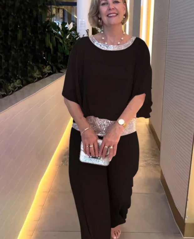 Vrouwen elegante jumpsuit - stijlvolle loungeoutfit voor avondgelegenheden, flatterende pasvorm, ademende stof