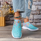 Orthopedische sneakers - dames slip-on schoenen met bloemenpatroon