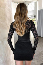 Zwarte kant korset jurk - elegante bodycon outfit voor moderne dames