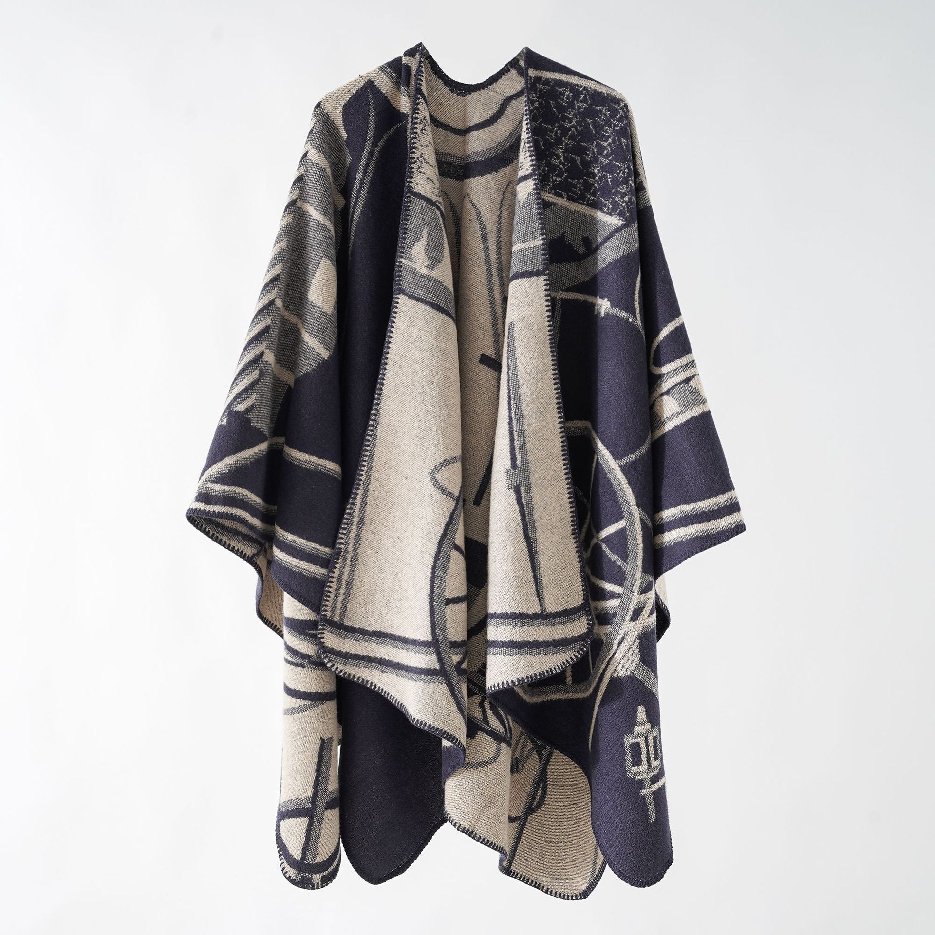 Patroon open dames poncho