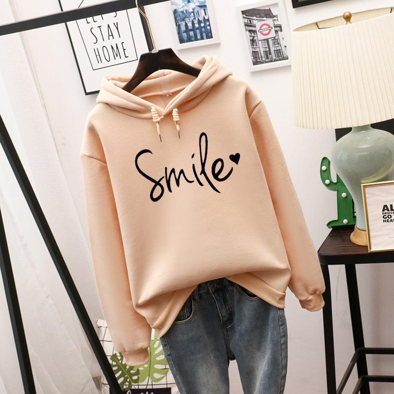 Hoodie met smileyprint - dames sweatshirt met capuchon - Bakkermode.nl