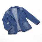 Denim blazer - stijlvolle damesjas in blauw - Bakkermode.nl