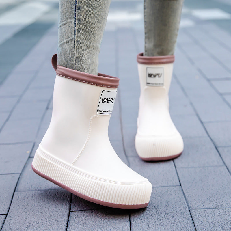 Waterdichte antislip regenlaarzen - trendy dames regenfootwear