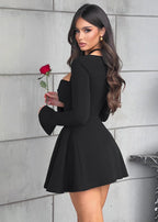 Mini jurk - verfijnde jurk met vierkante halslijn voor dames