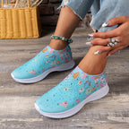 Orthopedische sneakers - dames slip-on schoenen met bloemenpatroon