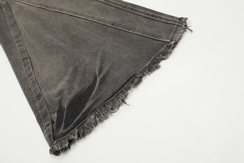 Flared denim jeans - vintage zwarte damesbroeken