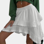 Witte lagenrok - verfijnde rok met kantdetails