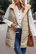 Gevoerde hoodie gilet - lichtgewicht dames mouwloze vest