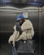 Damesjas van imitatiebont - luxueuze bruine buitenkleding - Bakkermode.nl