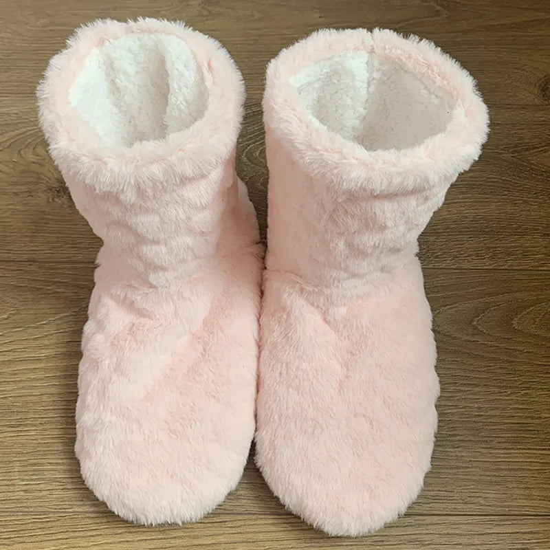 Dames pluche huisboots - gezellige faux fur sloffen - Bakkermode.nl