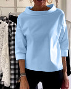 Dames casual blouse met driekwartmouwen – elegante everyday look in ademend materiaal voor op kantoor of in het weekend