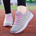 Dames ademende sport sneakers - lichtgewicht zwarte hardloopschoenen - Bakkermode.nl