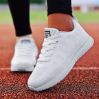 Dames ademende sport sneakers - lichtgewicht zwarte hardloopschoenen - Bakkermode.nl