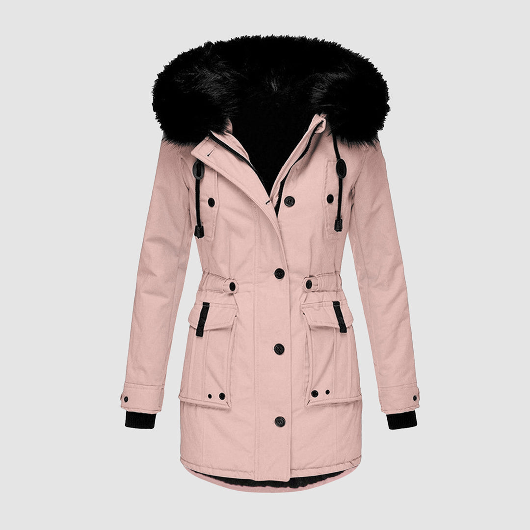 Winterjas met capuchon voor dames - comfortabele bontvoering - Bakkermode.nl